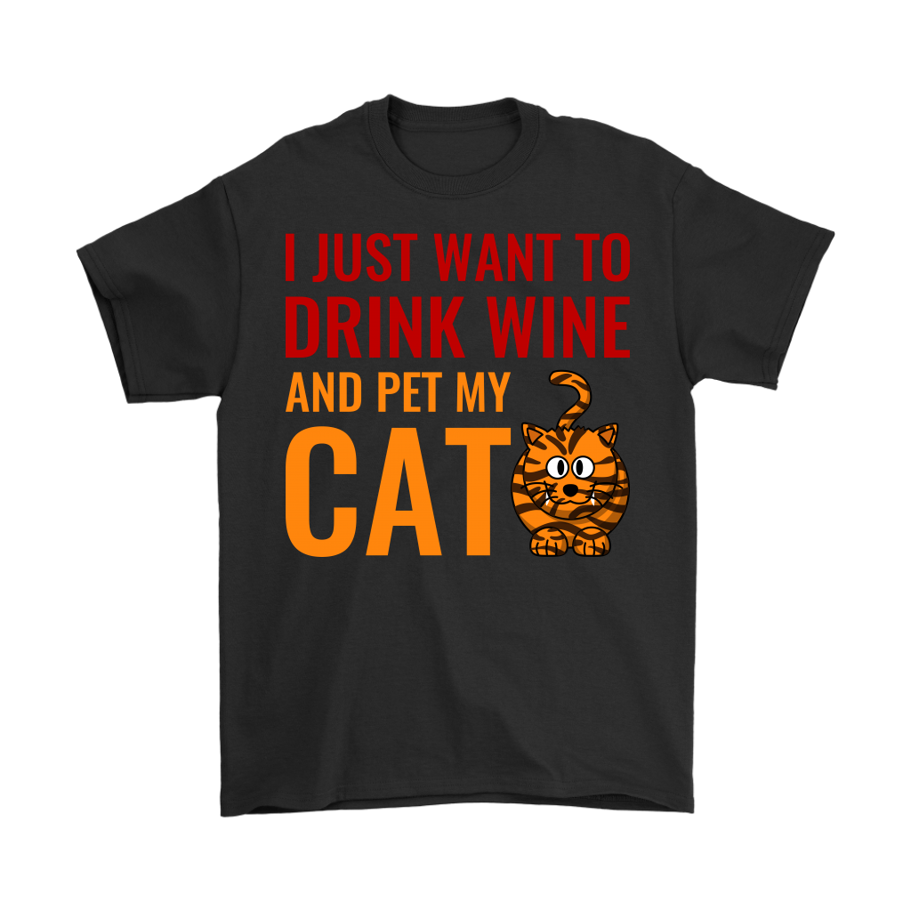 Mens - I Just Want To Drink Wine And Pet My Cat