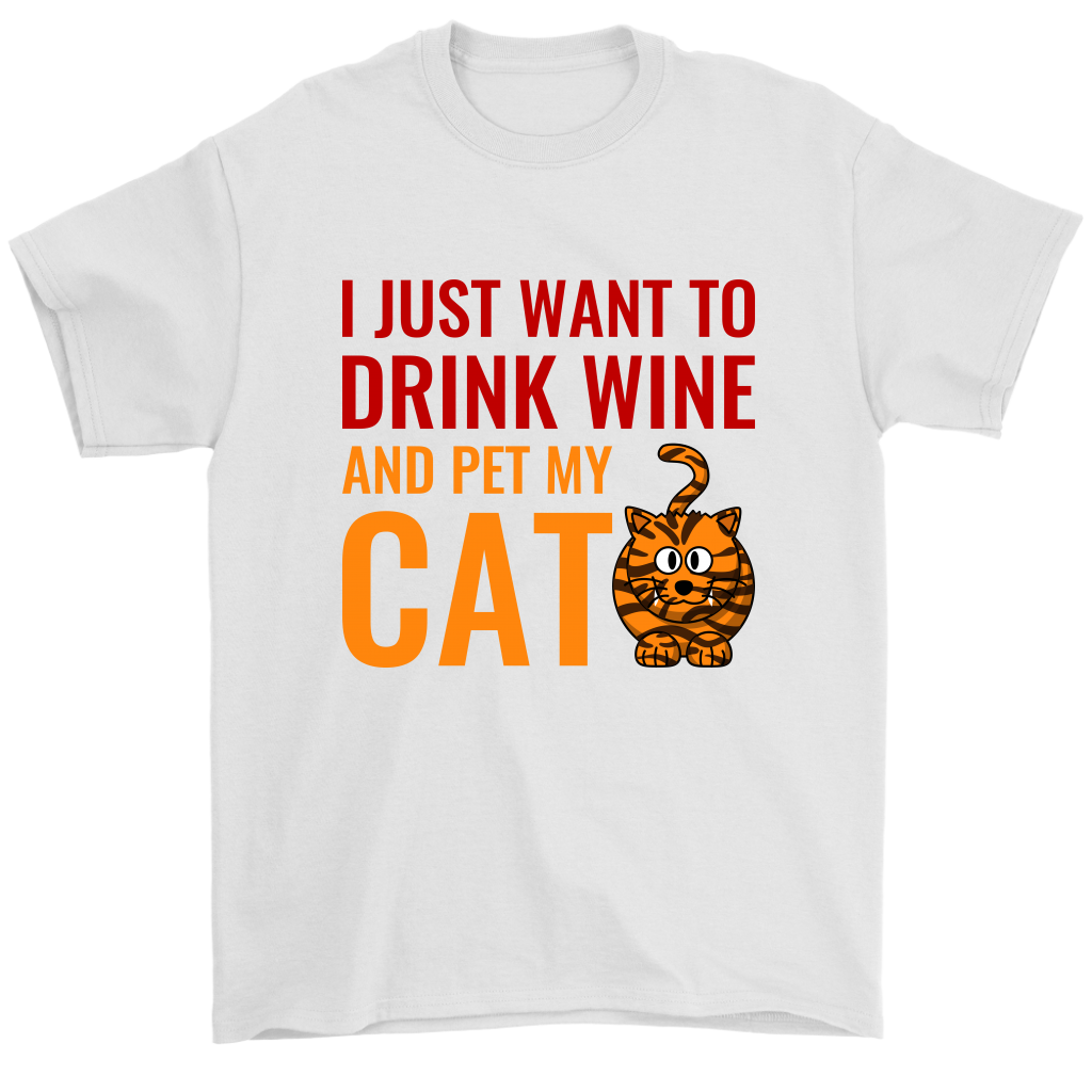 Mens - I Just Want To Drink Wine And Pet My Cat